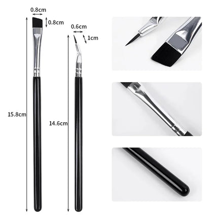 Bent Liner Makeup Brushes Angled Eyeliner Brush Eyeshadow Eye Brow Brushes Tool Fine Eyeliner Brushes Eye Contour Makeup Tool