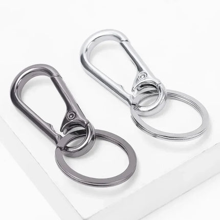 1-5pcs Waist Hanging Key Rings Stainless Steel Holder Keychains Buckle Clip Gourd Climbing Hook Car Strong Carabiner Key Chain