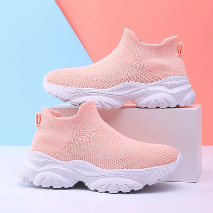 Children's Sports Shoes High Top Comfortable Mesh Breathable Soft Sole Walking Casual Running Sports Tennis Shoes for Kids