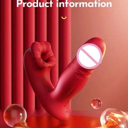 Heating Dildo Tongue Masturbation Vibrator App Control 9 Clitoral Licking Thrusting Modes G-Spot Sex Toys for 18+ Women Couples