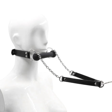 Slave Dog Bite Bone Mouth Gag Strap Horse Harness Restraint Leash Oral Fixation Slave Stuffed Flirting BDSM Sex Toys for Couples