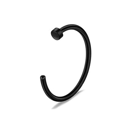 1Pcs 20G Nose Rings Hoop Surgical Stainless Steel Studs Screw L Shaped Nose Piercing Jewelry Women Black Woman and Man