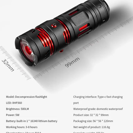 Mini EDC Flashlight Rechargeable Pocket Torch Light Outdoor Camping Fishing Hiking Self Defense Emergency Keychain Flashlights