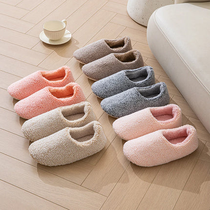 Women Plush Slippers Bedroom House Shoes Comfortable Closed Back Indoor Slippers Non-Slip Fuzzy Home Slippers for Indoor Outdoor