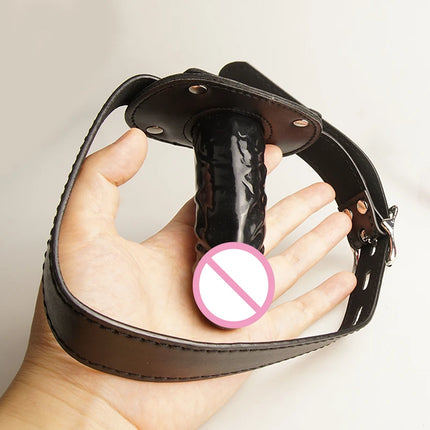 Silicone Dildo Penis Mouth Gag Insertable,Slave Ball Gags Deepthroat Bondage Restraints,Sex Toys for Couples,Adult Games