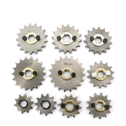 Front Engine 428# 10T 11T 12T 13T 14T 15T 16T 17T 18T 19T Teeth 17mm 20mm Chain Sprocket With Retainer Plate Locker