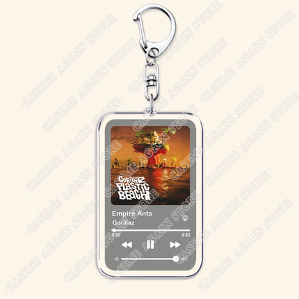 Hot Gorillaz Band Music Keychains for Women Accessories Bag Feel Good Inc Clint Eastwood Song Keying Jewelry Fans Friends Gifts