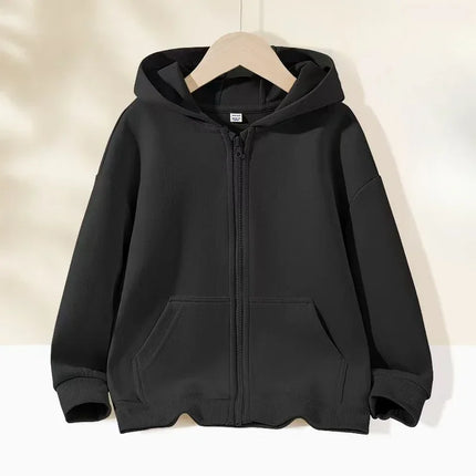 Casual Hoodie for Boys And Girls Zipper Long Sleeve Teen Hooded Sweatshirt Spring Autumn School Kids Sportswear Top