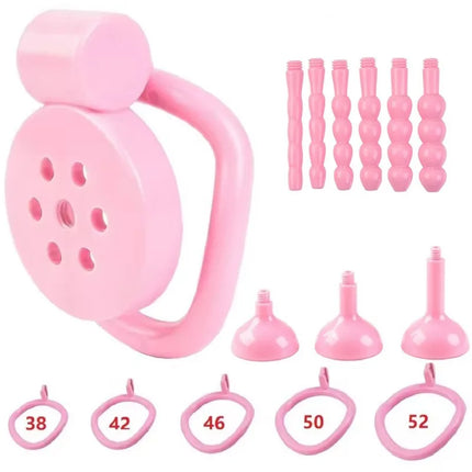 New 2026 Male Penis Chastity Cage Set Small Chastity Cage 5 Cock Rings With Urethral Sound Plug Penis Bondage Slave Man Sex Toy