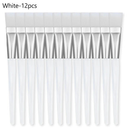 2/4/6/12pcs Facial Mask Brush Soft-head Facial Applicator Brush with Clear Plastic Handle for Spa & Salon Use Skin Care Tools