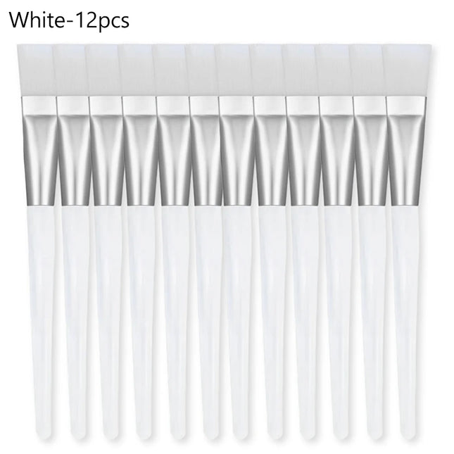 2/4/6/12pcs Facial Mask Brush Soft-head Facial Applicator Brush with Clear Plastic Handle for Spa & Salon Use Skin Care Tools