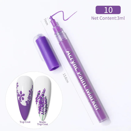 Nail Art Drawing Pen Graffiti Nail Acrylic Pen Waterproof Painting Liner DIY 3D Abstract Line Nail Art Beauty Tool Manicure