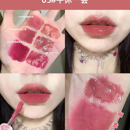 Double Head Lip Gloss Matte Velvet Sexy Red Tint Liquid Lipstick Waterproof Lipgloss Lasting Lip Glaze Korean Makeup Cosmetics
