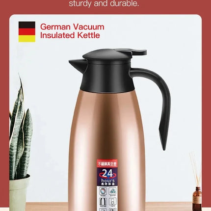 2L Thermal Coffee Bottle Stainless Steel Vacuum Flasks Office Hot Coffee Thermos Insulation Kettle Hot Water Thermos Pot