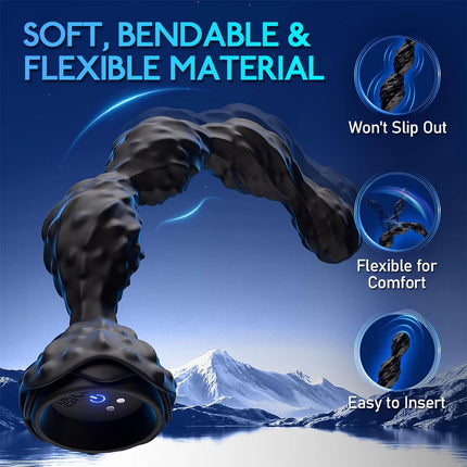 Remote Control Anal Bead Vibrator 7 Vibration Modes Prostate Massager Vibrating Butt Plug Adult Sex Toys for Men Women