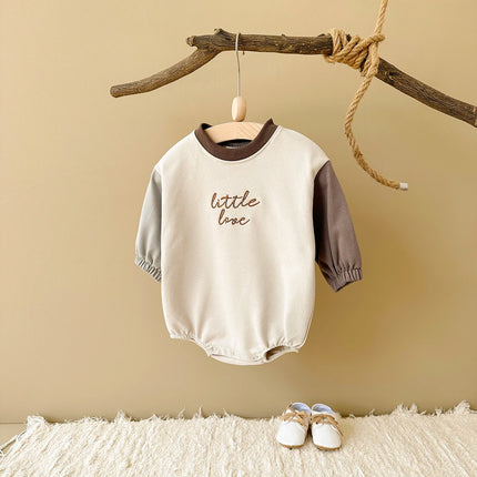 2024 Newborn Baby Romper Cotton Casual Boys Girls Jumpsuit Spring New Color Block Pullover Button Children Clothing 0-18M