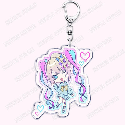 Video Game Ame Chan Keychains for Women Accessories Needy Streamer Emoji Cat Overload Girl Overdose Keyring Fans Friends Gifts
