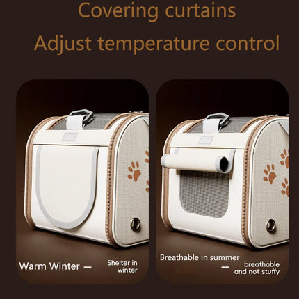 Foldable Portable Pet Carrier Bag for Small Dogs and Cats - Breathable Outdoor Shoulder Bag, Pet Supplies