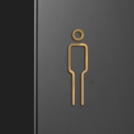 Black Gold Color Toilet Sign Plate Brass Wash Room Door Wall Label Sticker Wc Holder Signage Board