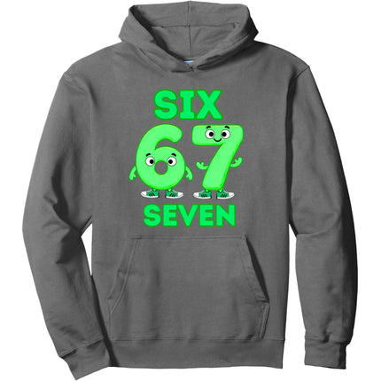 Versatile Casual Hoodie with SIX SEVEN Print Design, Boys Girls Teens Style, Cotton Sweatshirt for Outerwear in Autumn Winter