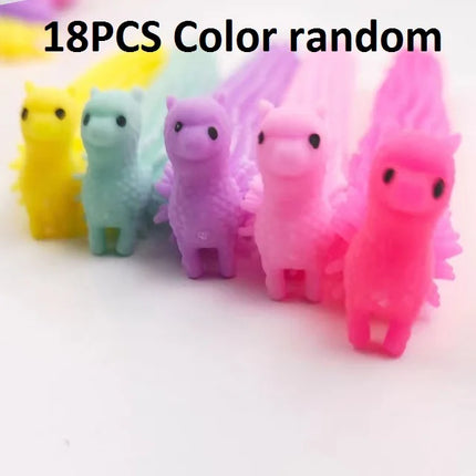 30-3PCS Funny Unicorn Pull Worm Noodle Fidget Toys Stretch String TPR Rope Anti Stress Toys String Stress Relief Autism Vent Toy