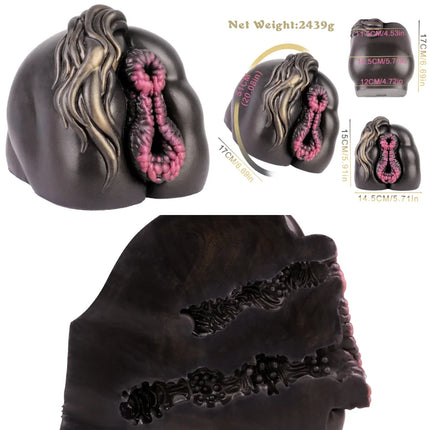 Big Animal Silicone Dog Mouth Male Masturbator Pocket Pussies Stroker Soft Deep Throat with 3D Textured Realistic Sex Toy ForMan