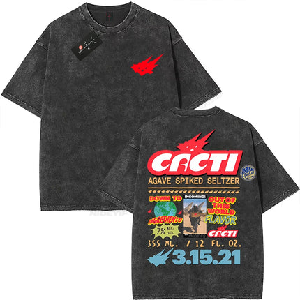 100% Cotton Oversized T Shirt For Men Women HipHop Washed T Shirts cactus jack Short Sleeve Gift Tops look mom i can fly K39