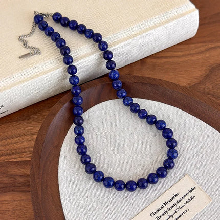 Trendy Simple Colorful Natural Stone Bead Choker Necklace 2026 Fashionable Aesthetic Accessory Accessories For Women