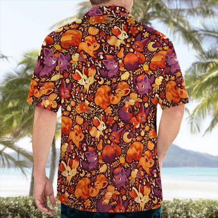 2026 Fire Fox Pokemon Hawaiian Shirt Pokemon Fans Gift Summer Sports Leisure Men's T-Shirt Children's Clothing Tee Woman