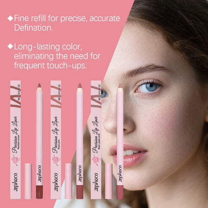 3 Colors Lipliner Waterproof Natural and Long-Lasting Color Matte Rose Pink Lipliner Lip Liner Contour Sexy Lip Makeup for Women