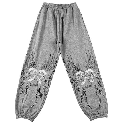 Dark Print Pattern Men's Casual Pants Personalized Street Hip Hop Rap Street Trousers Elastic Strap Casual Trousers