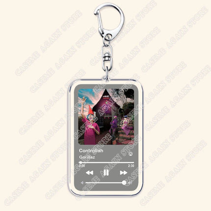 Hot Gorillaz Band Music Keychains for Women Accessories Bag Feel Good Inc Clint Eastwood Song Keying Jewelry Fans Friends Gifts