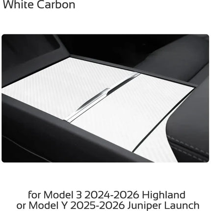 For Tesla Model 3 Highland Y Juniper 2024-2026 Center Console Cover Protector Sticker Central Control Panel Film Car Accessories