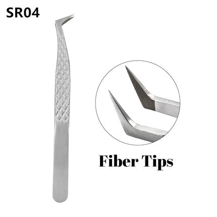Gemerry Eylashes Tweezers Professional Eyelash Extensions Eyebrows Stainless Steel Fiber Tips Anti-Static Tweezers Tools Makeup
