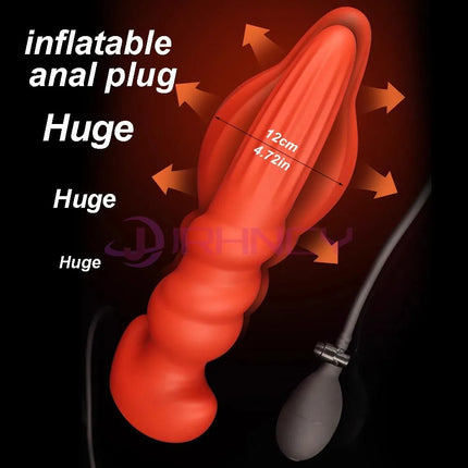 Super 12cm Huge Inflatable Anal Plug Silicone Big Butt Plug Sex Toys BDSM Women Men Inflatable  Anal Dilation Dildo Masturbation