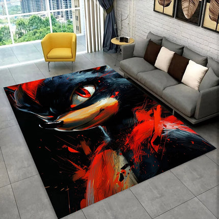 3D S-Sonik Cartoon Retro Area Rug, Carpet Rug for Living Room Children's Bedroom Sofa Doormat Decor, Kid Play Non-slip Floor Mat