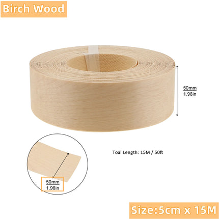 1.9cm/5cm x15M Hot Melt Adhesive Furniture Tape Melamine Edge Banding Strip/ Real Wood Pre Glued Veneer Sheet Cabinet Edge Decor