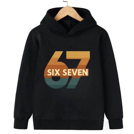 Autumn 67 Locked in Warm Children's Hoodie Viral Slang Kids Casual Boy Girl Pullover Fashion Funny Comfortable Fleece Sweatshirt
