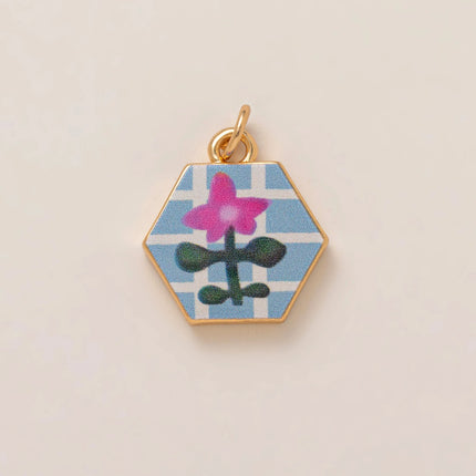 Popular DIY Color Accessories Pendant for Women's 12th Birthday Love Flower charms jewelry making
