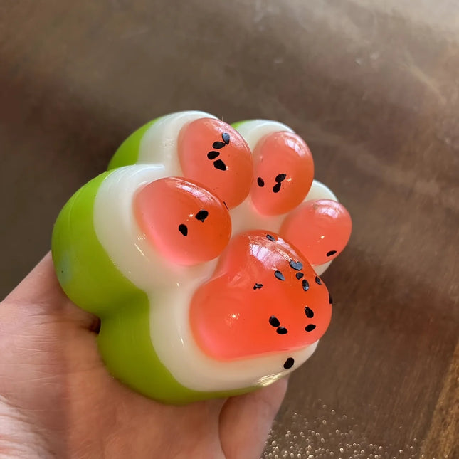 Watermelon Cat Paw Squeeze Pinch - Slow Rebound, Realistic Paw Design, Fun, Suitable for Valentine's Day/birthday Gifts