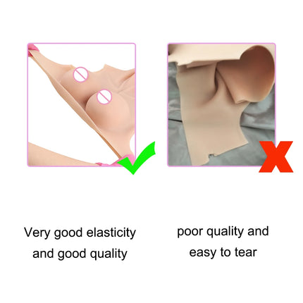 A-HCup Realistic Silicone Fake Chest Water Drop Breasts Form Cosplay Boobs for Drag Queen Sissy Crossdresser Transgender Shemale
