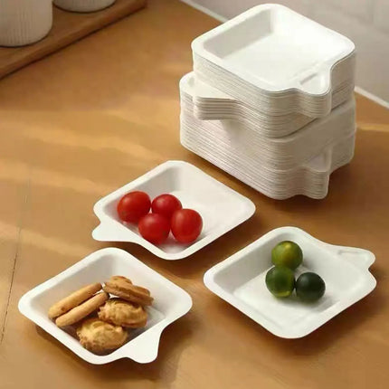 Environmentally Friendly Disposable Picnic Birthday Party Paper Plates Cake Tableware Fruit Plate Small Bowl Tray Set 50Pcs