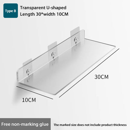 Self Adhesive Storage Shelf Wall-mounted Storage Rack Removable Bathroom Shower Organizer Kitchen Wardrobe Bathroom Accessories