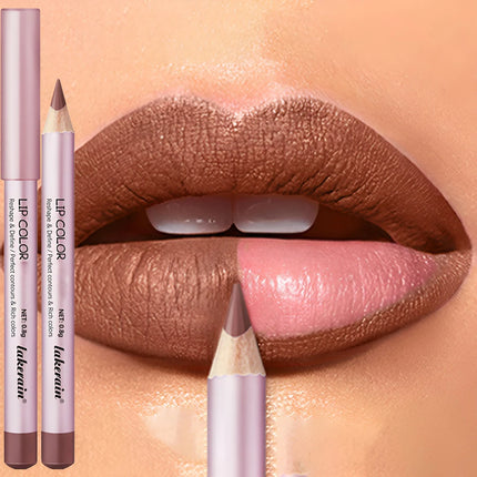 1/4Pc Mini Waterproof Matte Lipliner Pencil Pink Brown Contour Tint Lipstick Lasting Non-stick Cup Moisturising Lips Makeup Kit