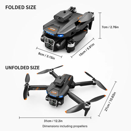 ZNLYRION S158 GPS Drone with Triple 4K HD Camera Brushless Motor 5G FPV Optical Flow Hover 2KM Long Range Foldable RC Quadcopter