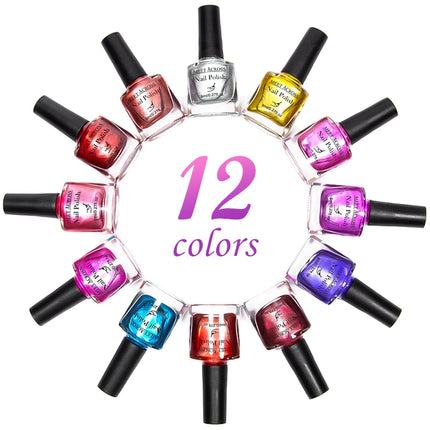 6pc Mirror Metallic Nail Polish No Need Lamp Quick Dry Mirror Effect Long Lasting Nail Supplies Varnish Manicure for Home Salon