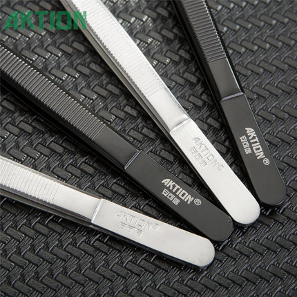 AKTION Professional Anti-Static Tweezers Precision Curved Tip German Steel Tools for Electronics Repair/Jewelry Making/Resin Art