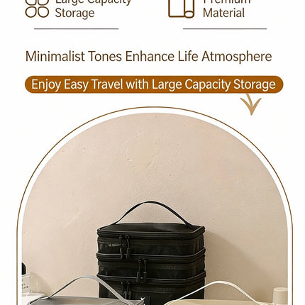 Fashion Transparent Mesh Travel Cosmetic Bag Storage Multi Layer Portable Womens Toiletry Bag Large Capacity Bag Makeup