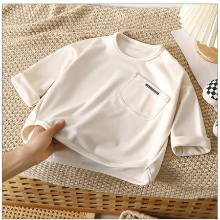 1-10Y Children's T-shirt Korean Kids Simple Long Sleeved Base Shirt Baby Boys and Girls 2025 Autumn Winter New Baby Loose Tops