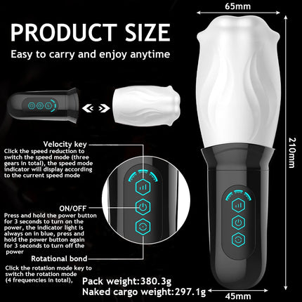 Rotating Vibrating Masturbator for Man Penis Glans Training Massager Male Masturbation Vibrators Erotic Orgasm Sex Toys for Men